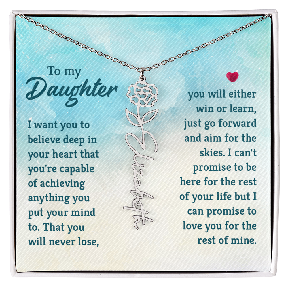 Birth Flower/Name Necklace