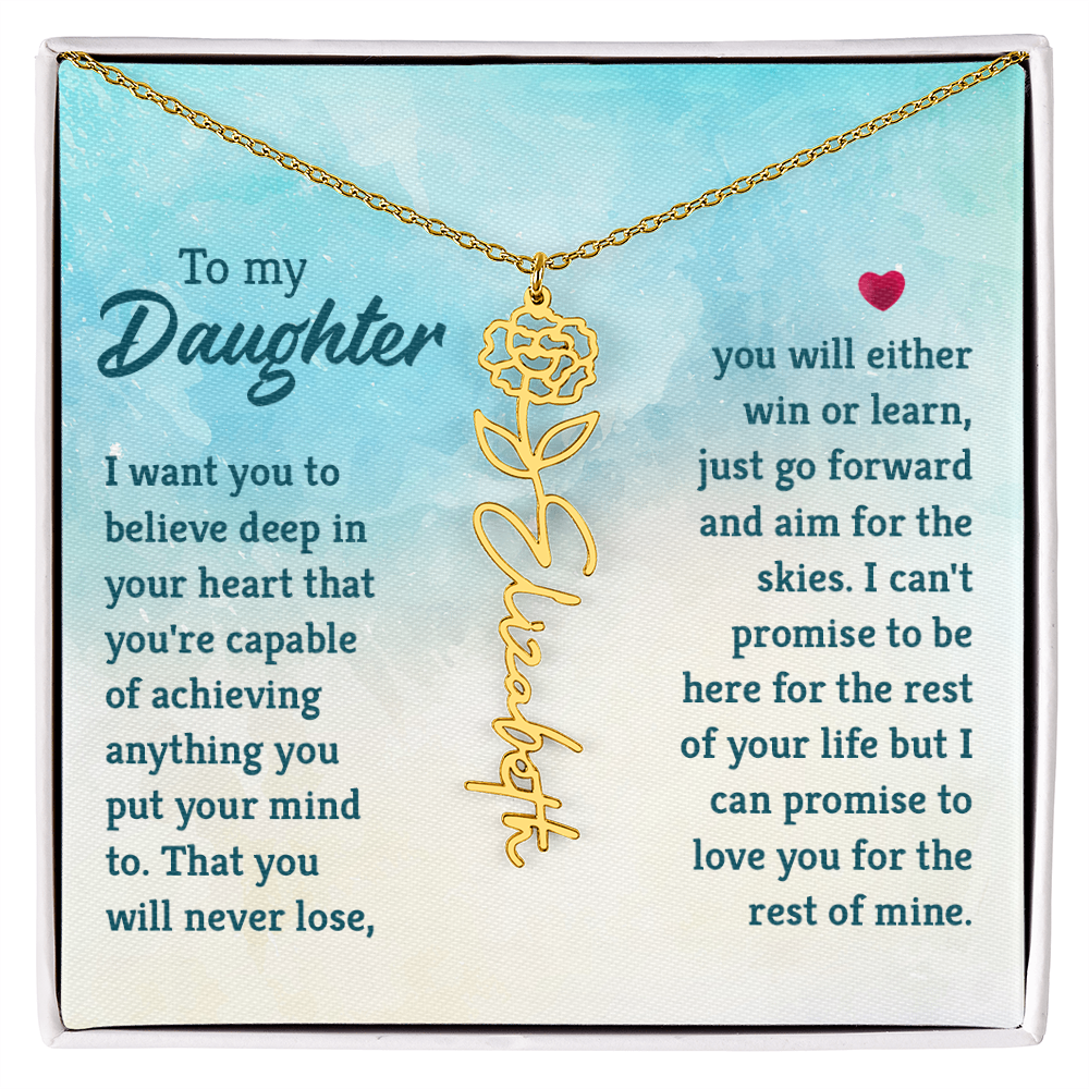 Birth Flower/Name Necklace