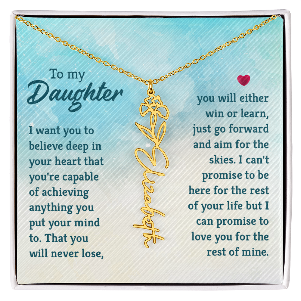 Birth Flower/Name Necklace