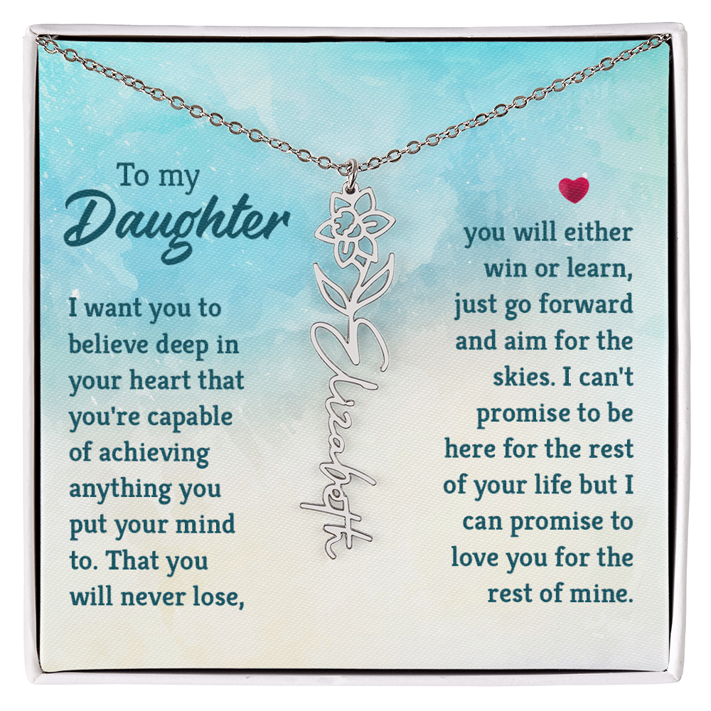 Birth Flower/Name Necklace