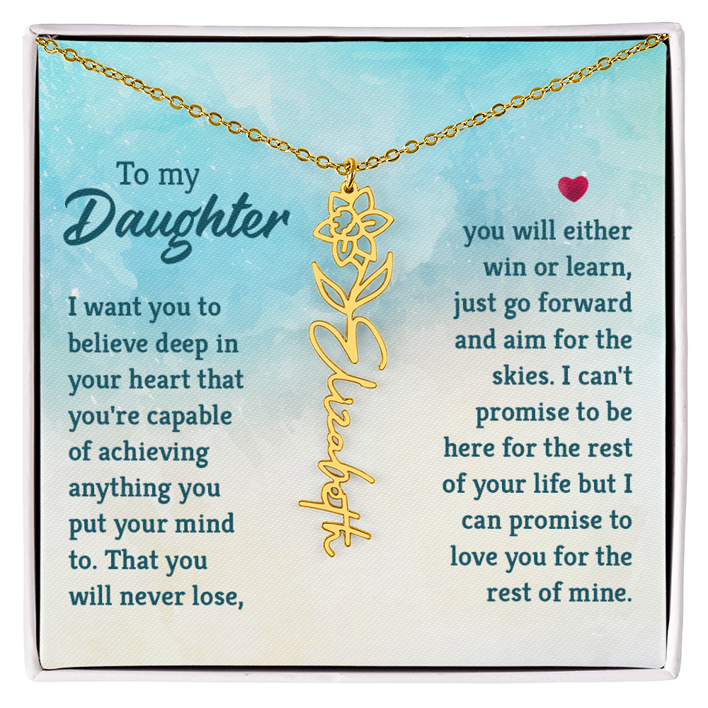 Birth Flower/Name Necklace