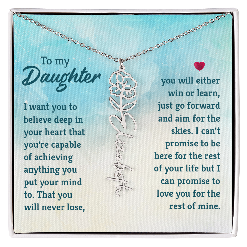 Birth Flower/Name Necklace