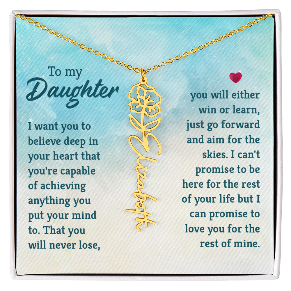 Birth Flower/Name Necklace