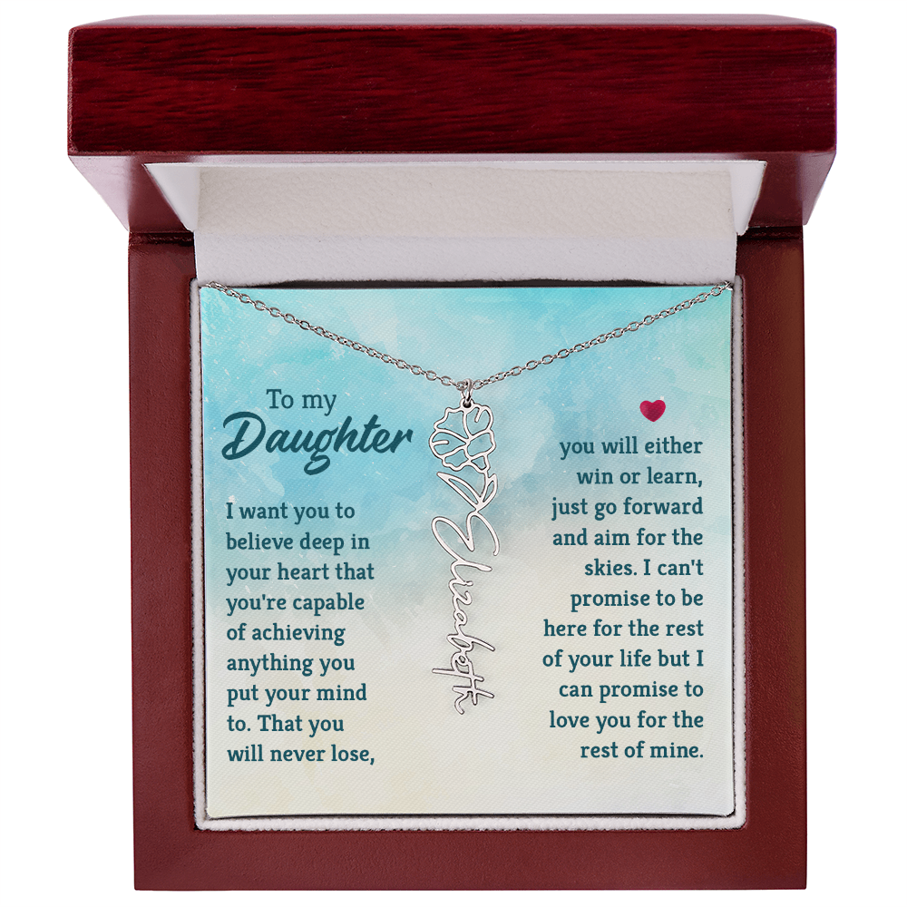 Birth Flower/Name Necklace