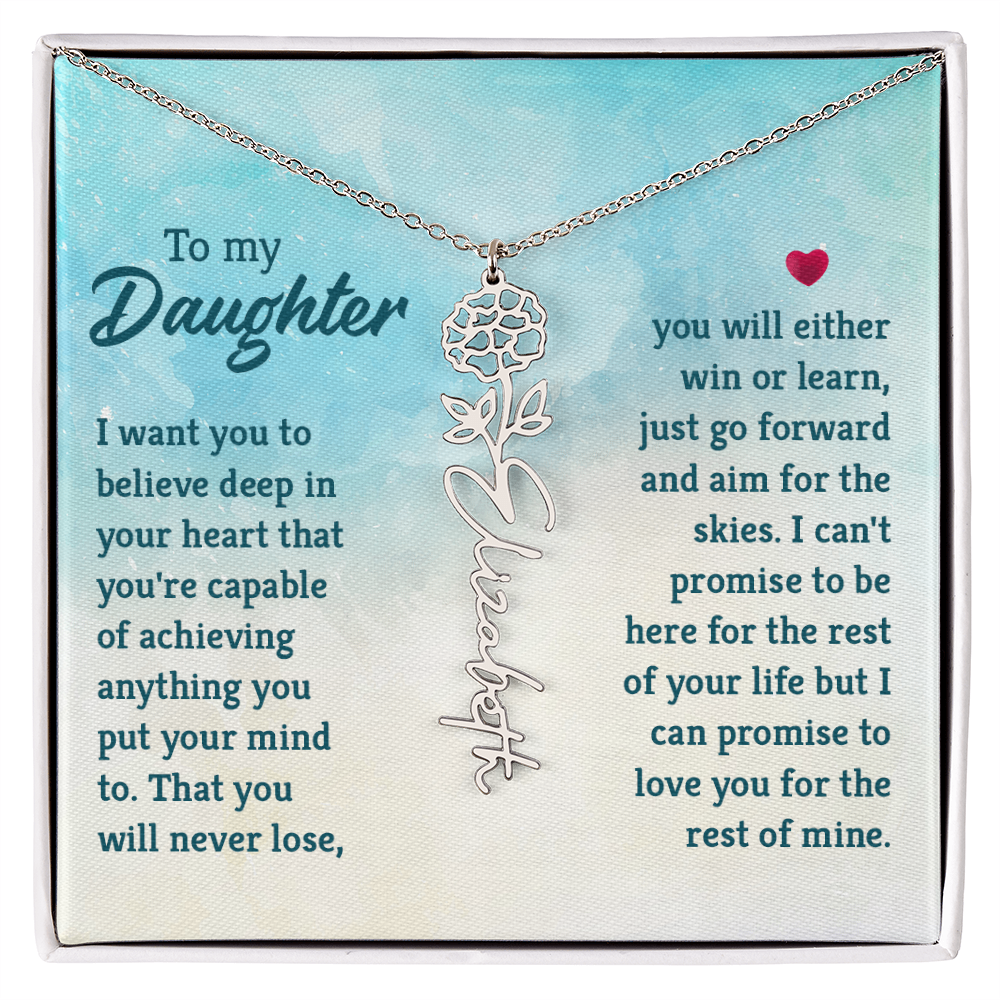 Birth Flower/Name Necklace