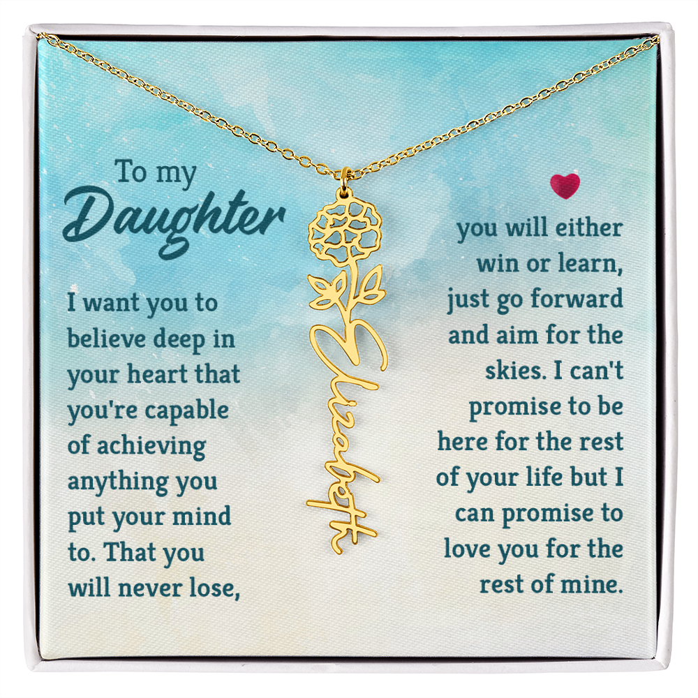 Birth Flower/Name Necklace