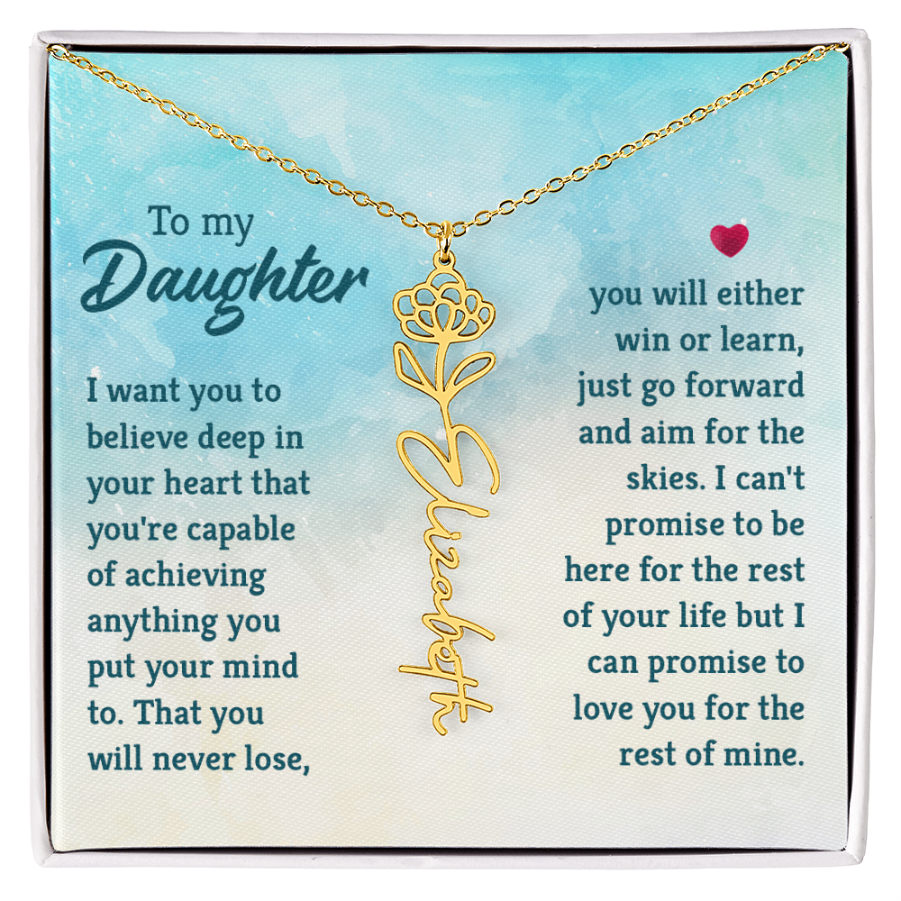 Birth Flower/Name Necklace