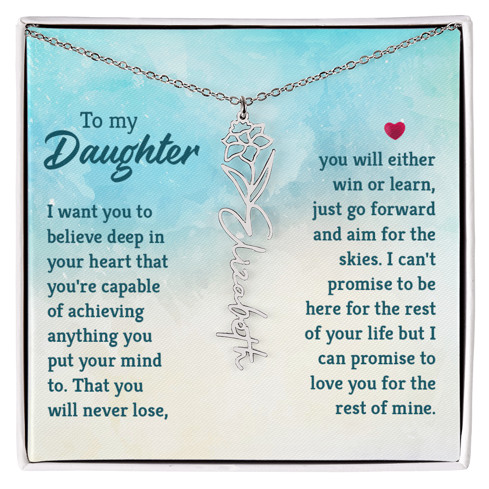Birth Flower/Name Necklace